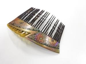 アンティーク　作家物　本鼈甲　漆塗り蒔絵螺鈿　櫛